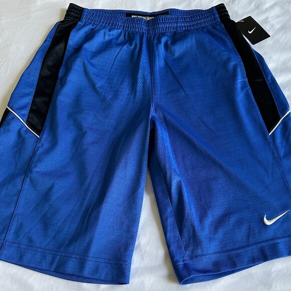 Nike Men's Dri-Fit Athletic Basketball Royal Blue & Black Shorts – Size Medium - Picture 1 of 15